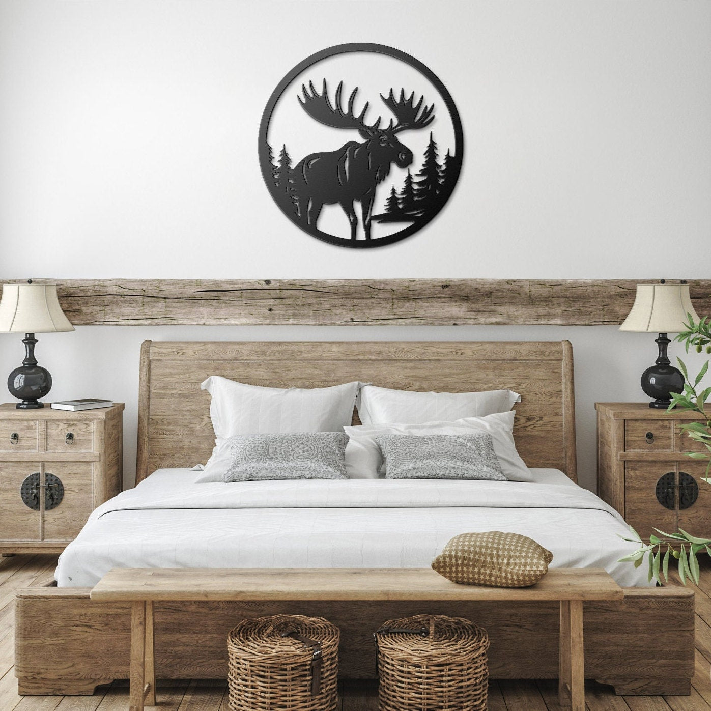 Moose Metal Wall Art, Cabin Decor, Rustic Home Decor