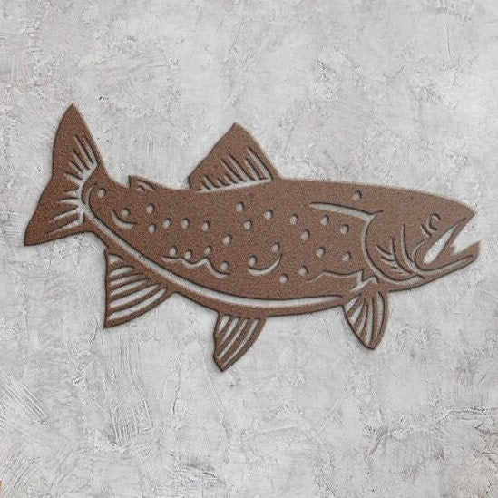 Trout Metal Wall Art for Home or Cabin, Hanging Fish Wall Art to Bring a Touch of Nature to Your Indoor or Outdoor Living Space