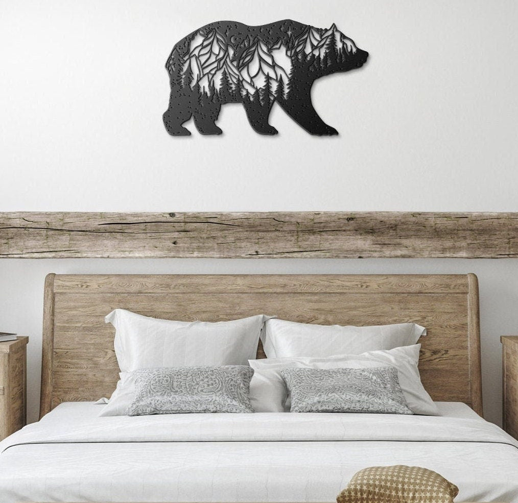 Spirit Bear Metal Wall Art for Home or Cabin, Hanging Bear Wall Art to Bring Nature to Your Indoor or Outdoor Living Space