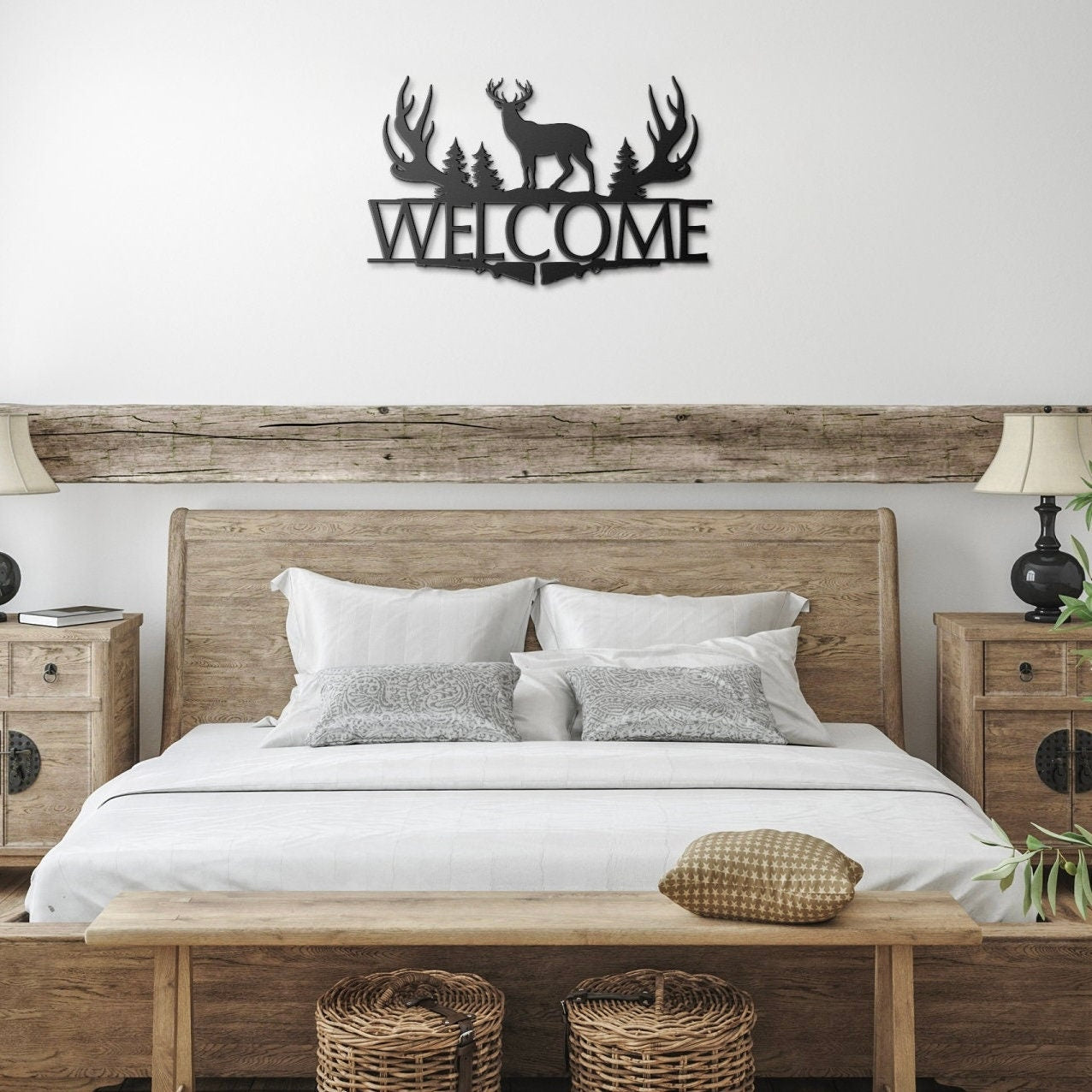 Custom Deer Hunting Welcome Sign, Metal Wall Art