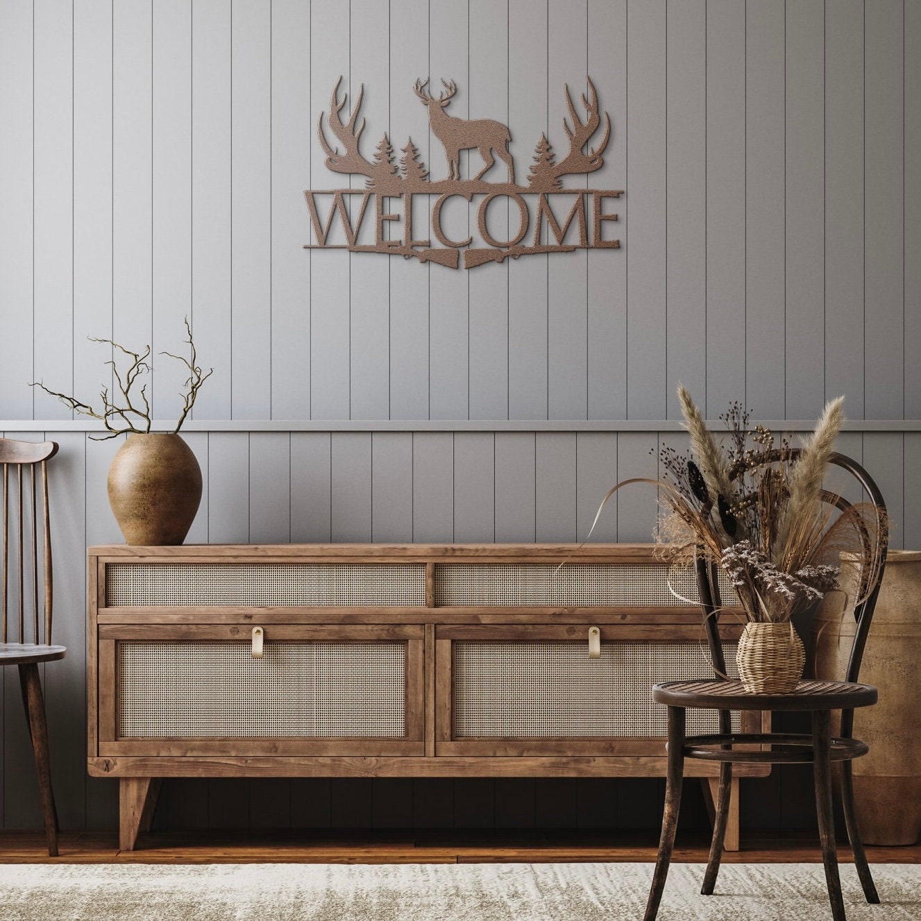 Custom Deer Hunting Welcome Sign, Metal Wall Art