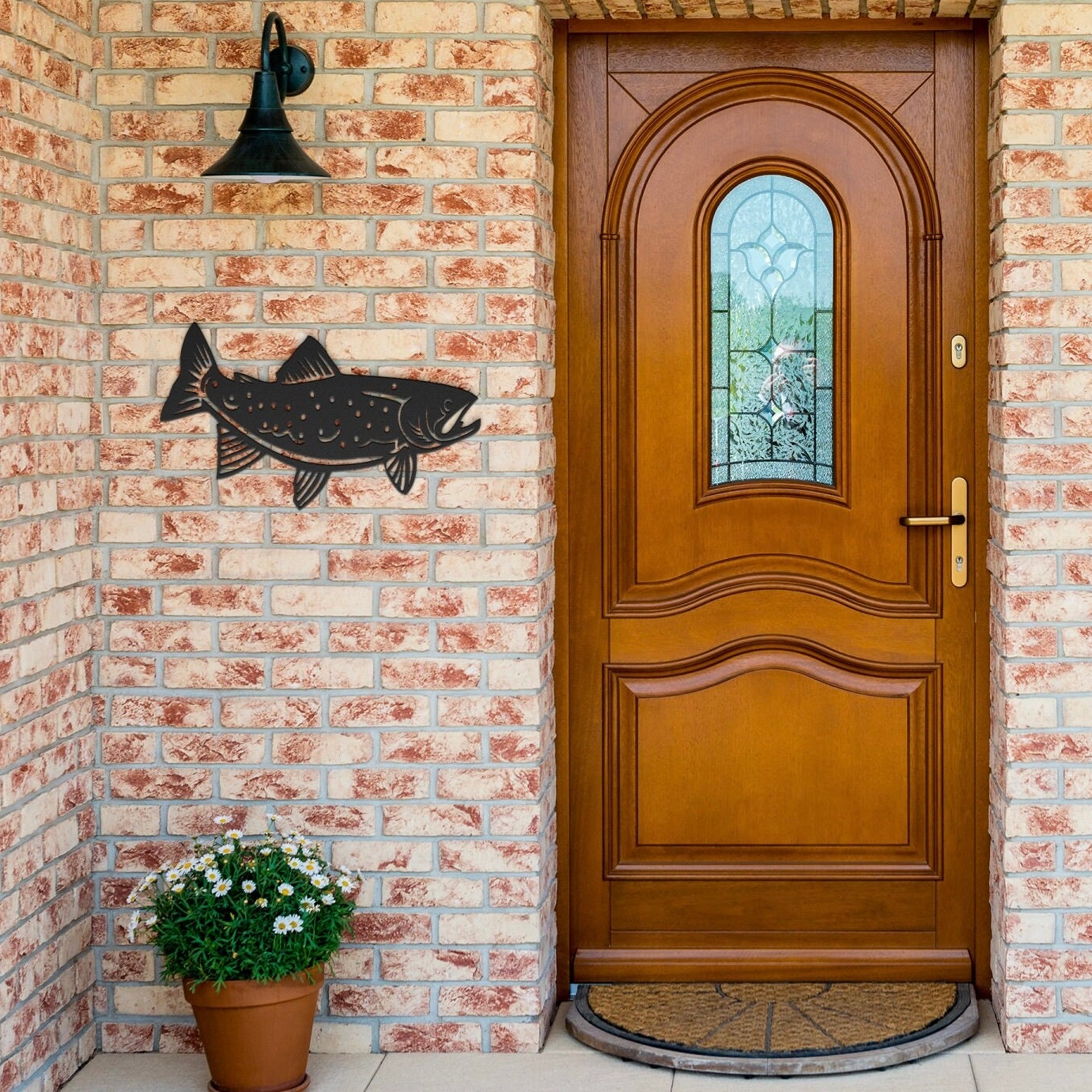 Trout Metal Wall Art for Home or Cabin, Hanging Fish Wall Art to Bring a Touch of Nature to Your Indoor or Outdoor Living Space