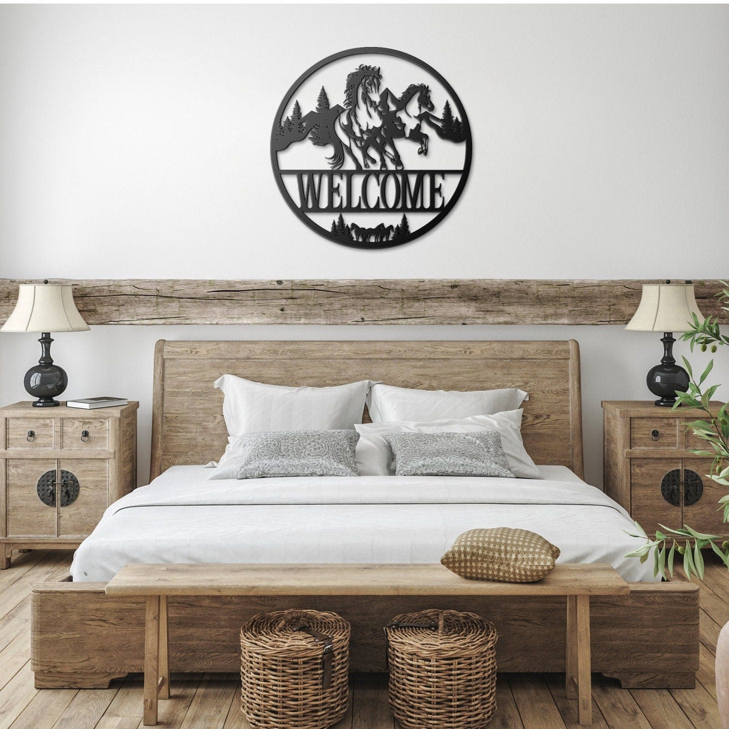 Custom Horse Metal Wall Art, Equestrian Welcome Sign