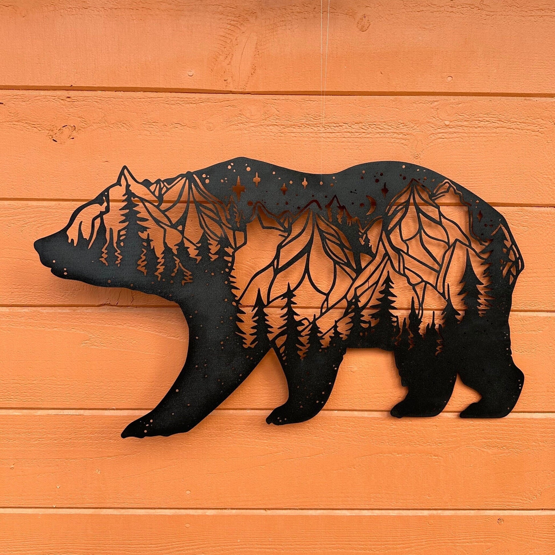 Spirit Bear Metal Wall Art for Home or Cabin, Hanging Bear Wall Art to Bring the Spirit of Bears to Your Indoor or Outdoor Living Space