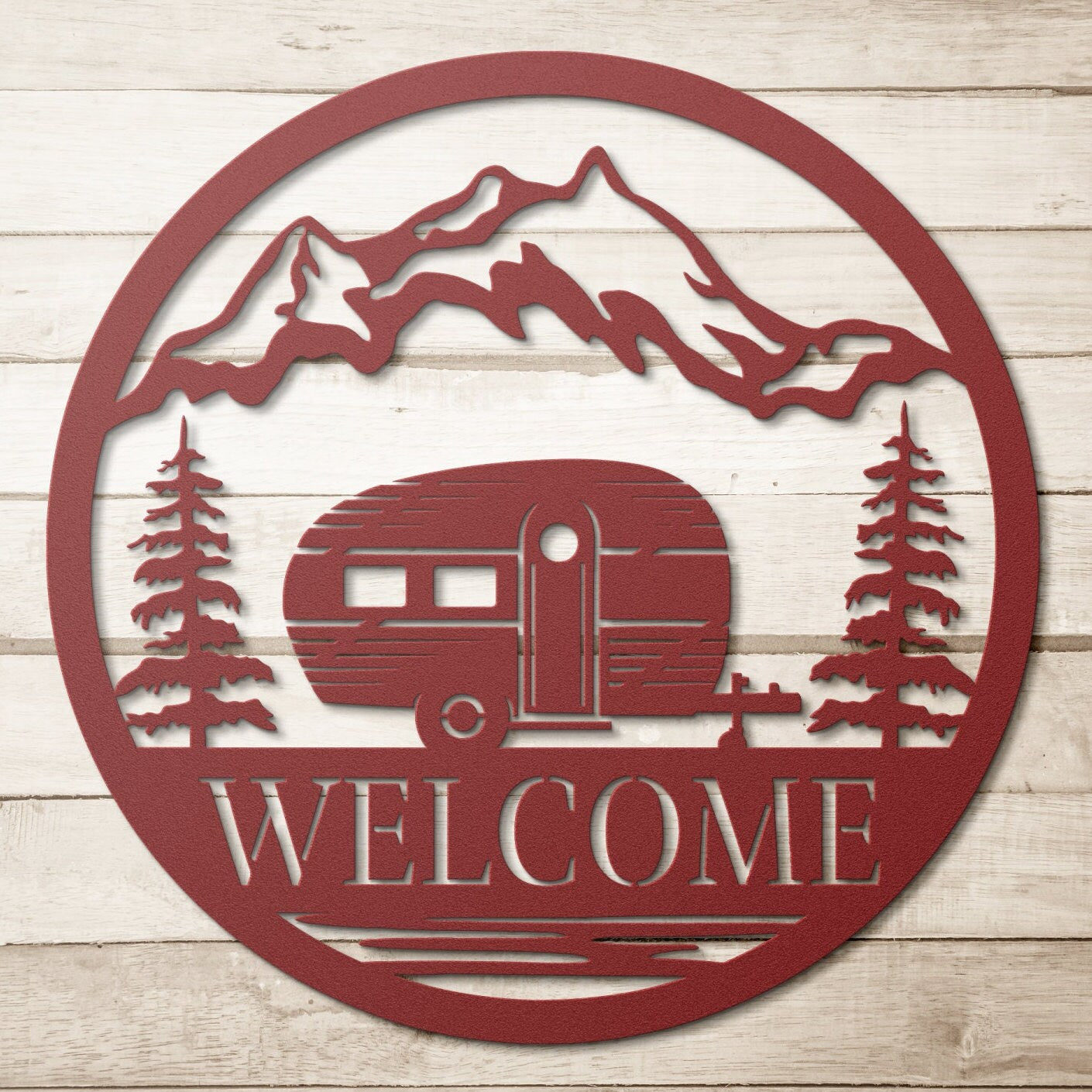 Welcome Camper Metal Wall Art, RV Decor