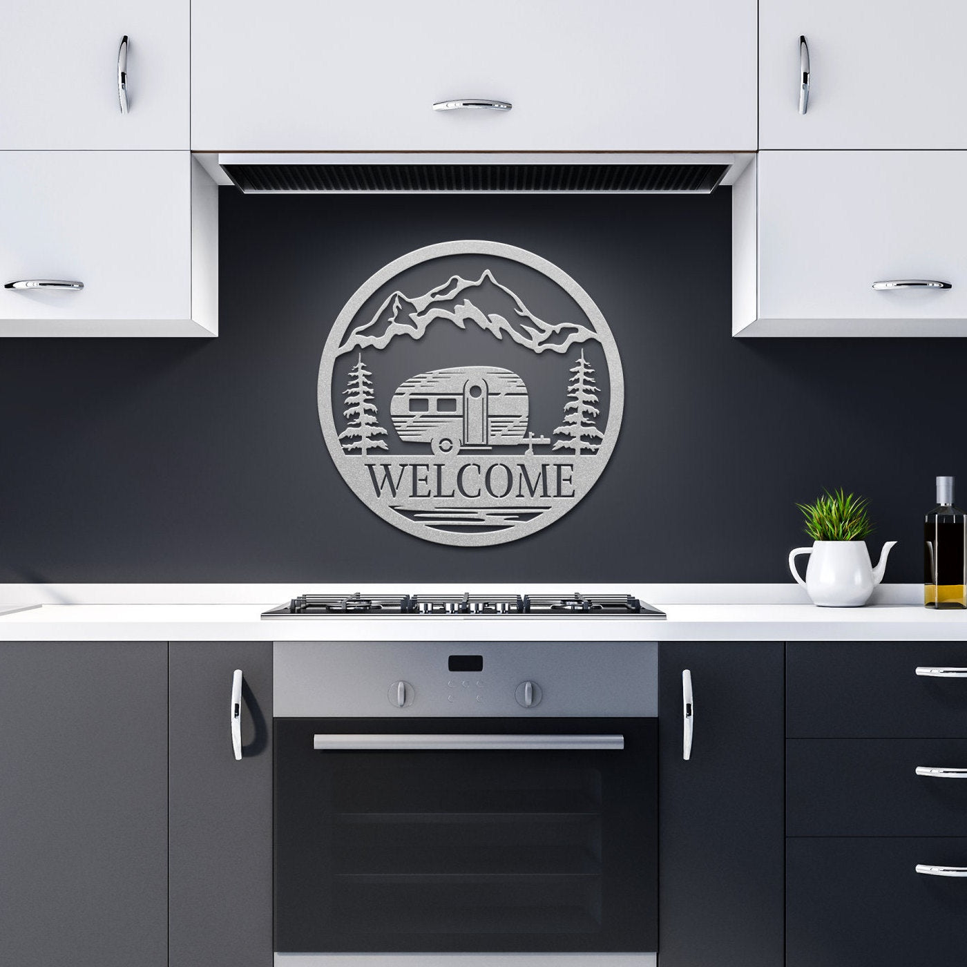 Welcome Camper Metal Wall Art, RV Decor