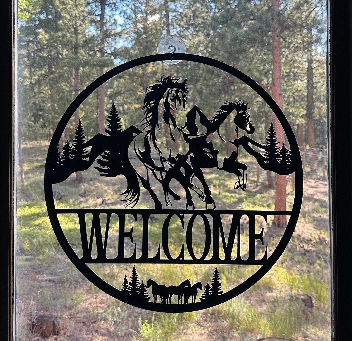 Custom Horse Metal Wall Art, Equestrian Welcome Sign