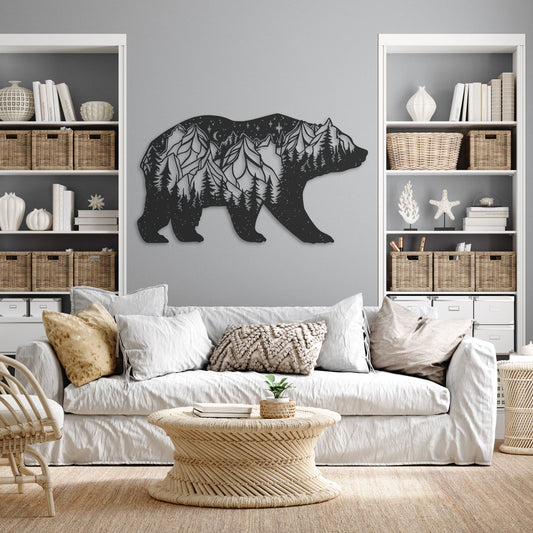 Spirit Bear Metal Wall Art for Home or Cabin, Hanging Bear Wall Art to Bring the Spirit of Bears to Your Indoor or Outdoor Living Space