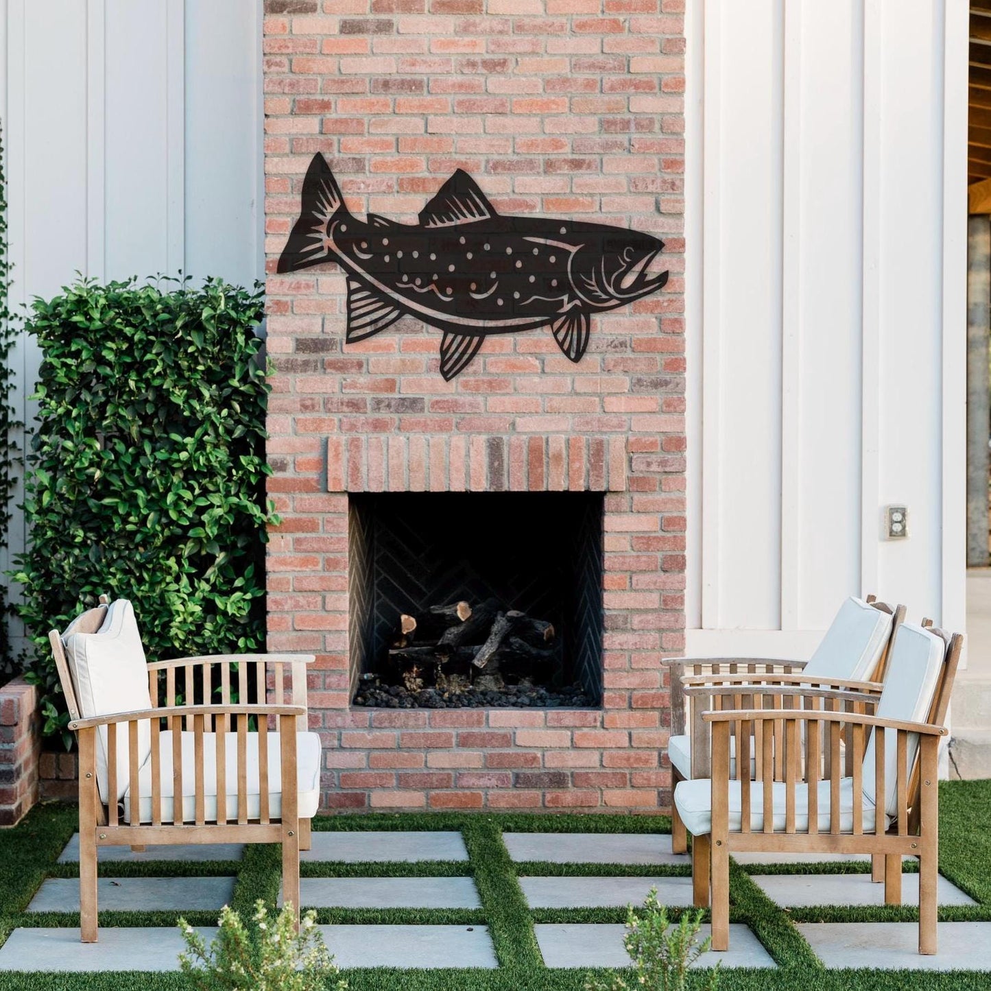 Trout Metal Wall Art for Home or Cabin, Hanging Fish Wall Art to Bring a Touch of Nature to Your Indoor or Outdoor Living Space