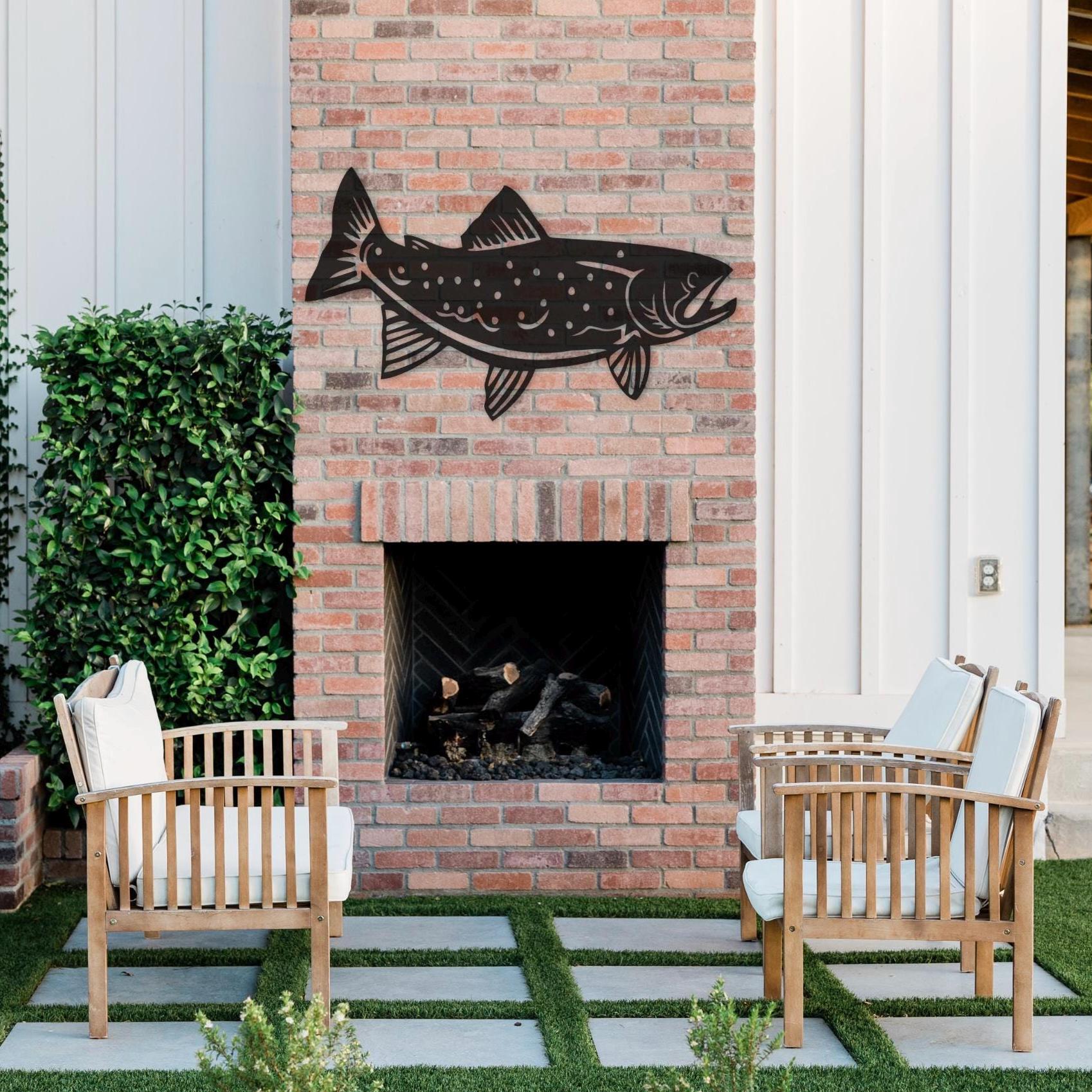 Trout Metal Wall Art for Home or Cabin, Hanging Fish Wall Art to Bring a Touch of Nature to Your Indoor or Outdoor Living Space