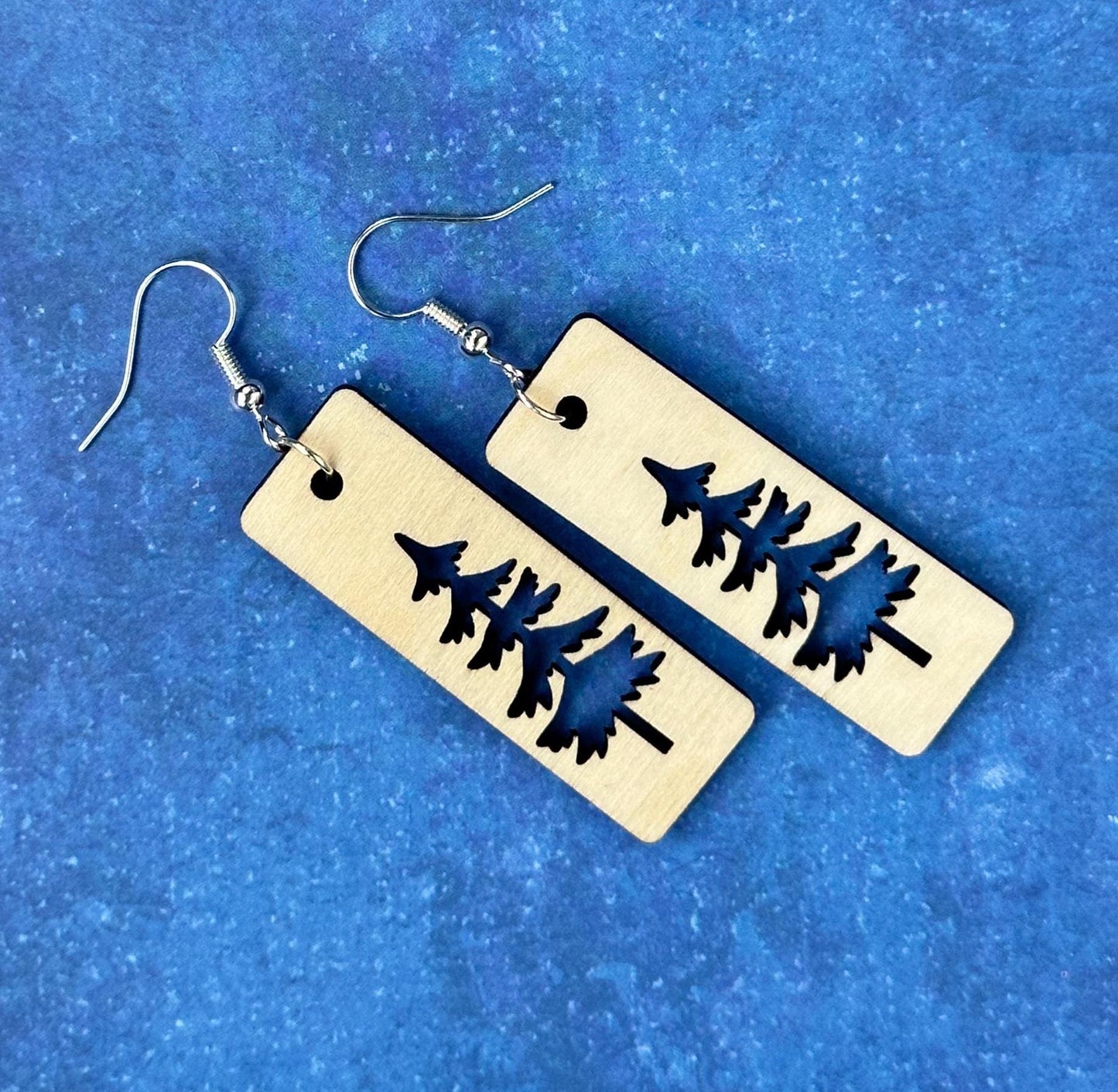 Birchwood Pine Tree Dangle Earrings – Nature Jewelry Gift