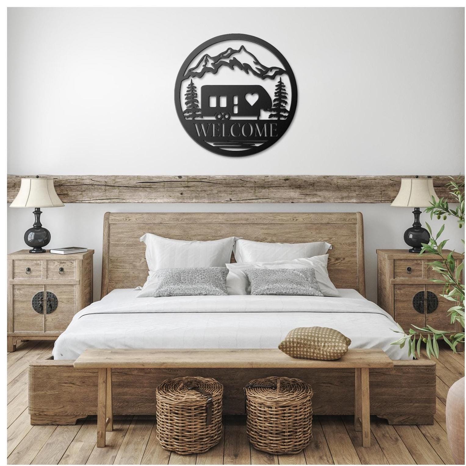Welcome 5th Wheel Metal Wall Art, RV Camper Decor