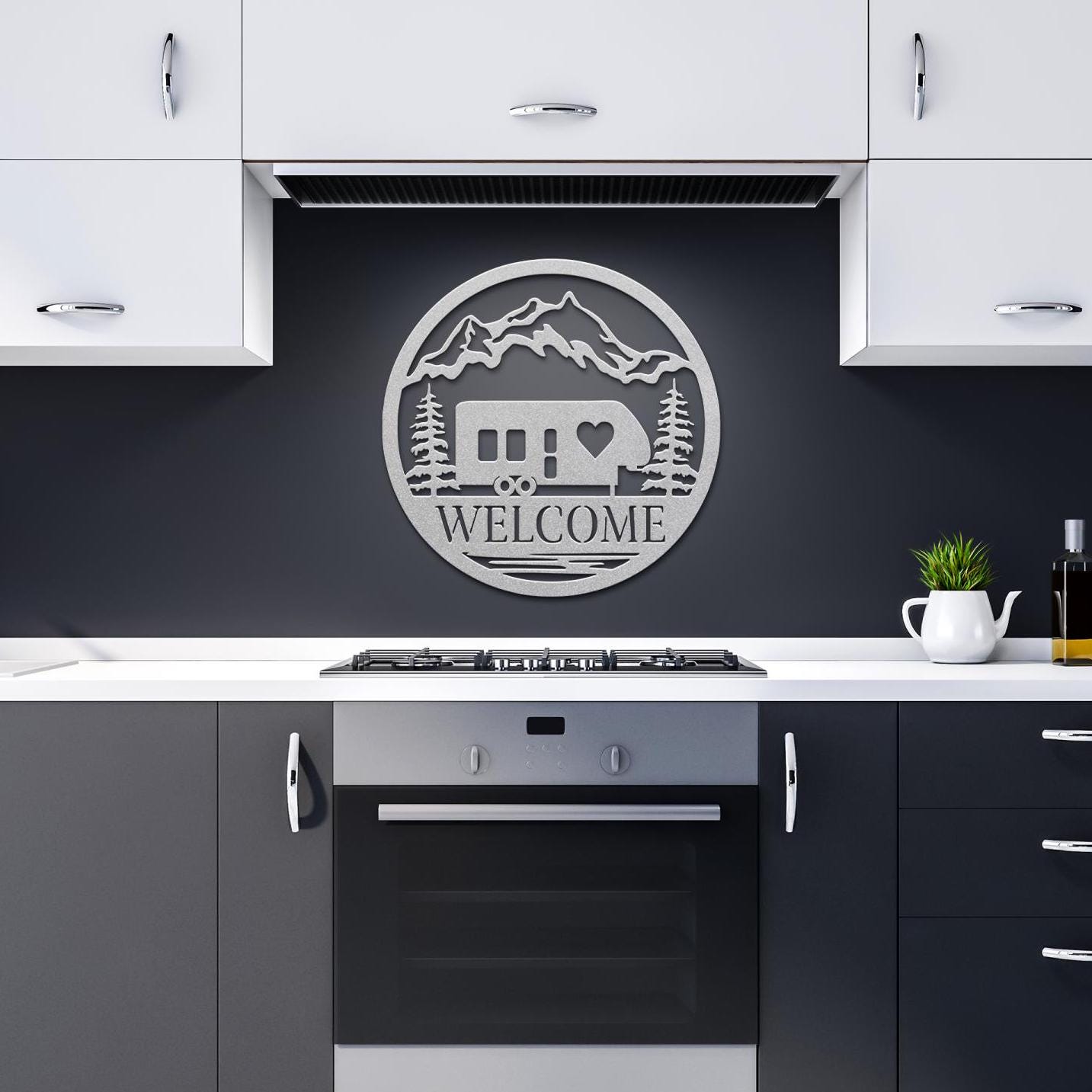 Welcome 5th Wheel Metal Wall Art, RV Camper Decor