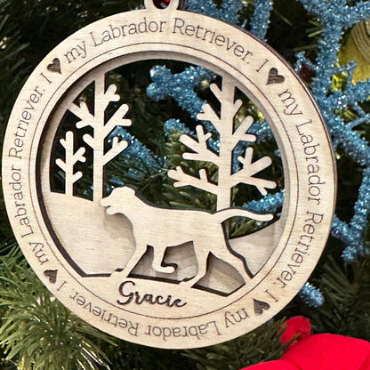 Personalized Labrador Retriever Ornament, Dog Memorial Gift