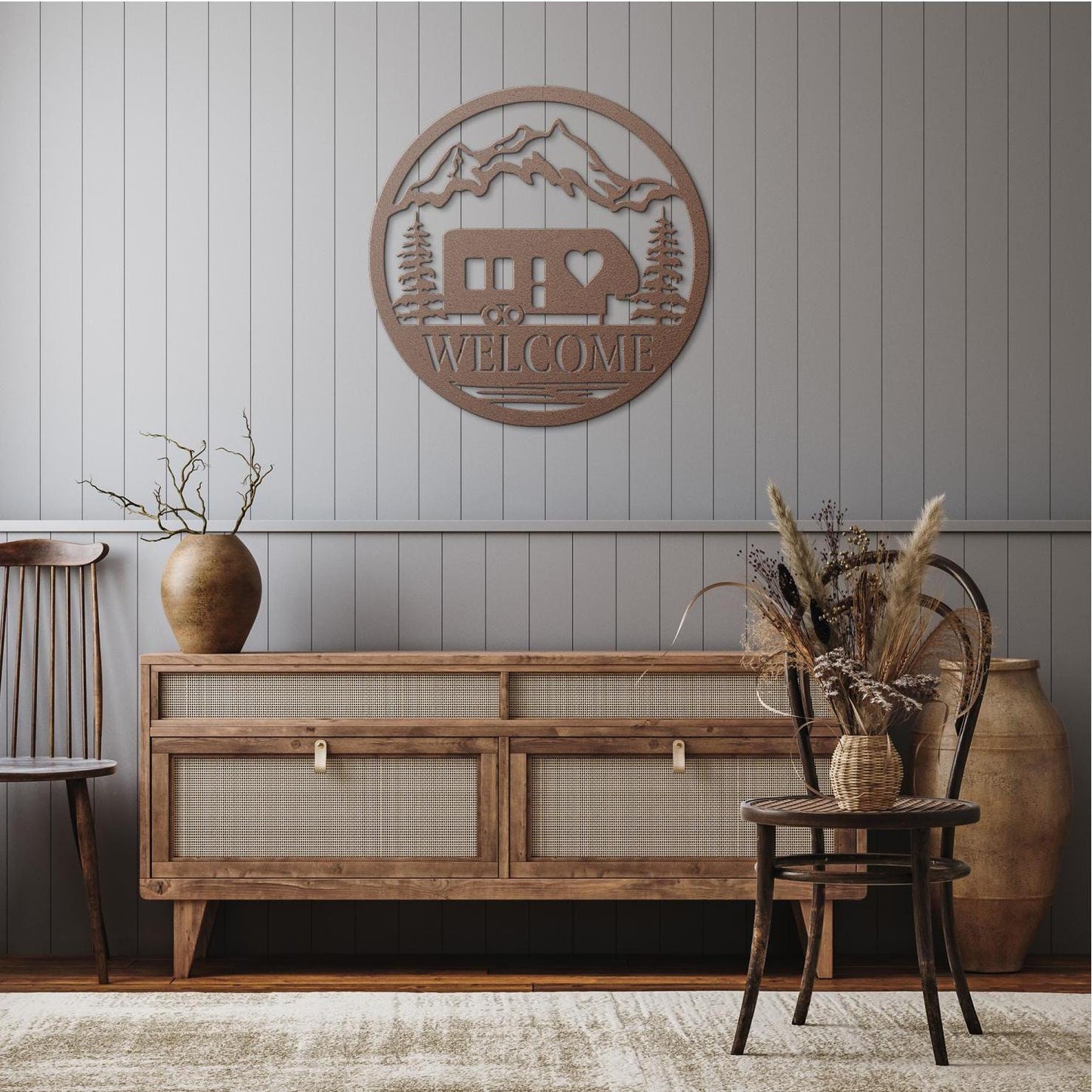 Welcome 5th Wheel Metal Wall Art, RV Camper Decor