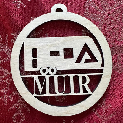 Personalized Alliance Travel Trailer Camper Ornament, Custom Camping Ornament,Round RV Delta Camper Christmas Ornament, Unique Outdoor Gift