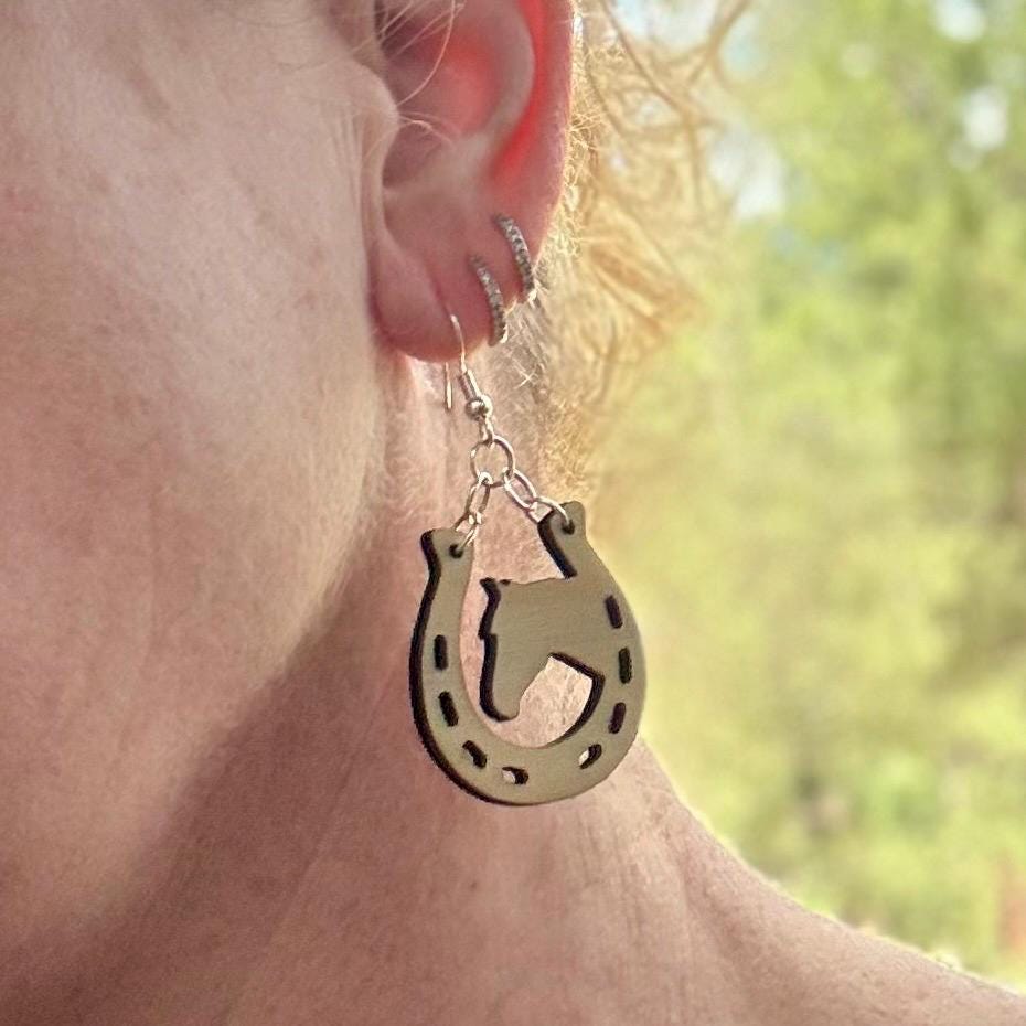 Unique Horse Earring. Love Equestrian Life, a Gift for Her