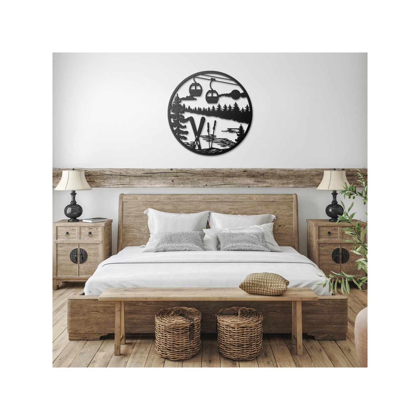 Gondola ski art for outdoor enthusiasts, perfect for home or cabin
