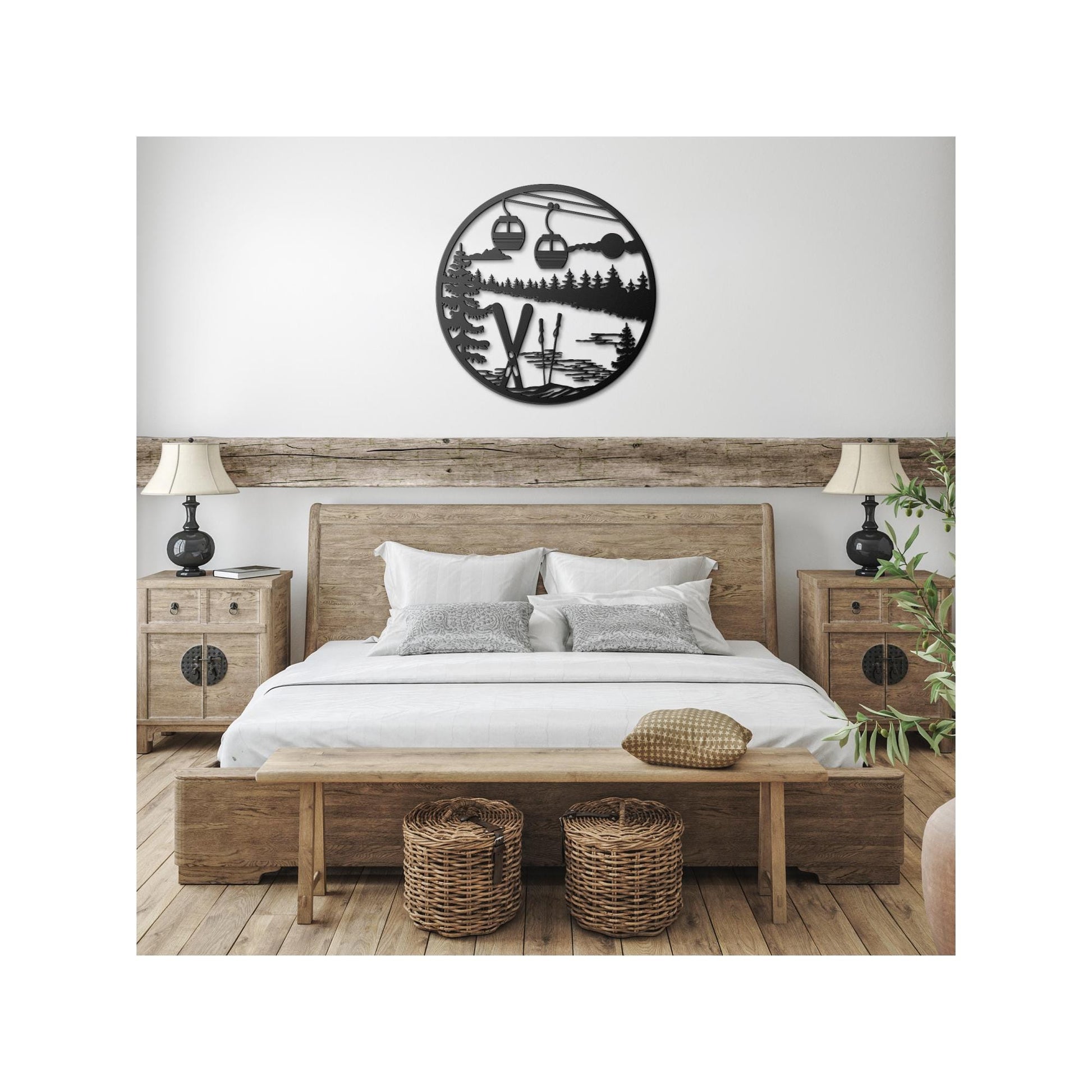 Gondola ski art for outdoor enthusiasts, perfect for home or cabin