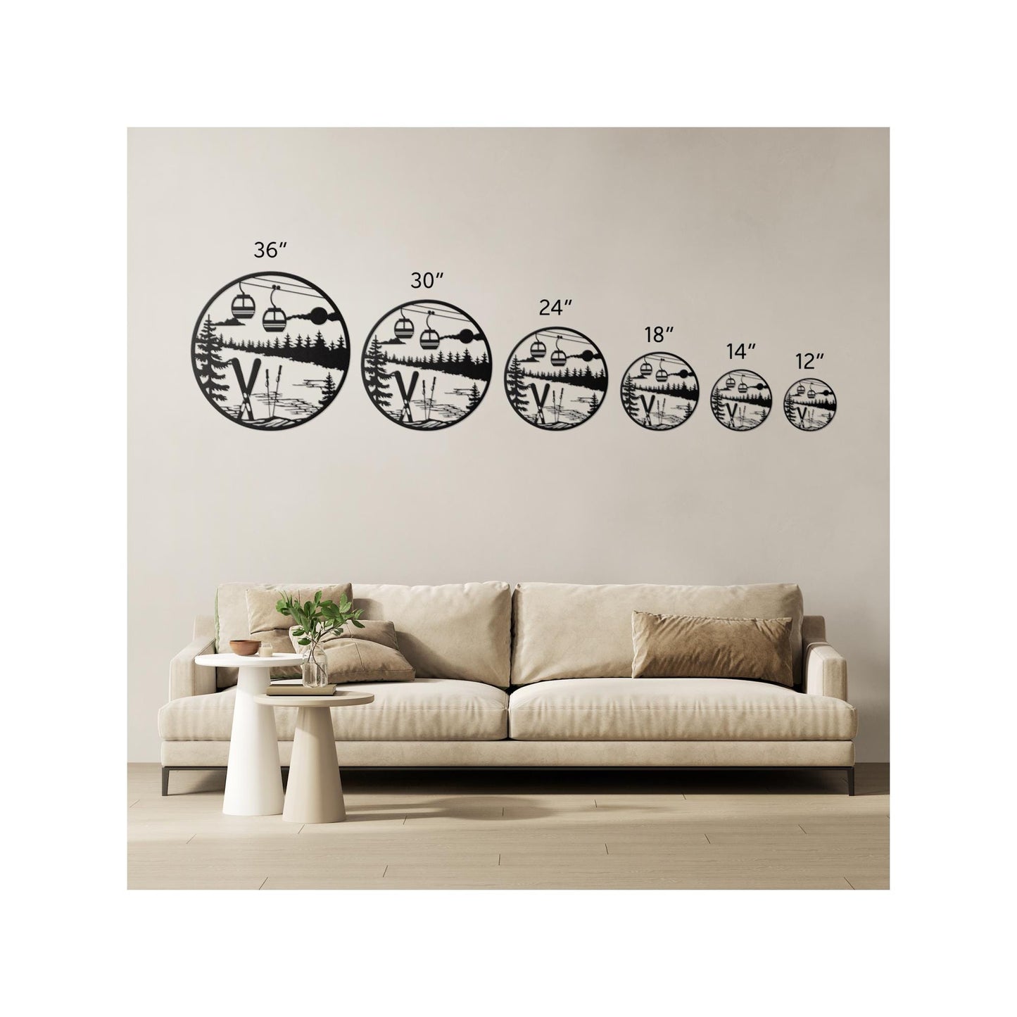 Gondola ski art for outdoor enthusiasts, perfect for home or cabin