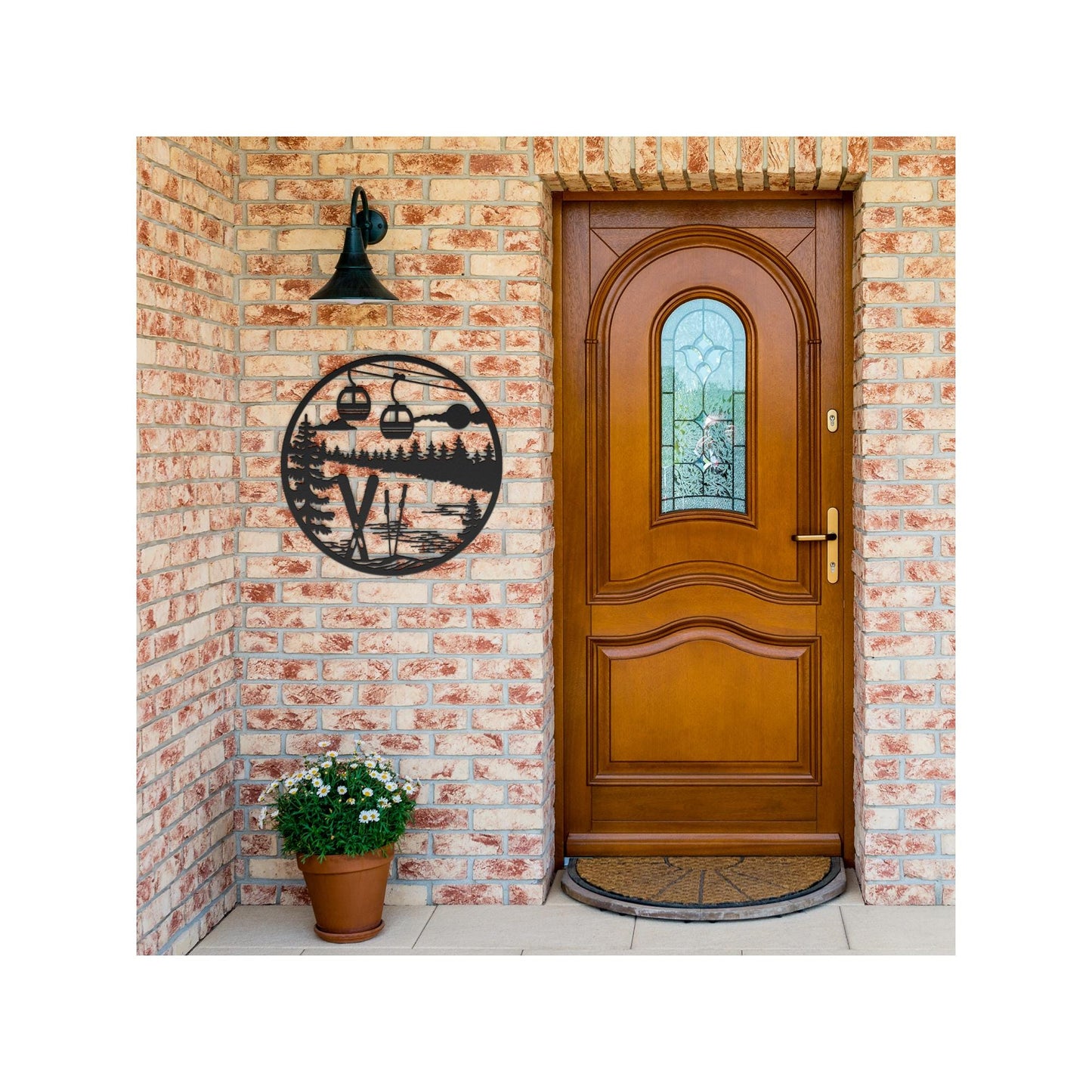 Gondola ski art for outdoor enthusiasts, perfect for home or cabin