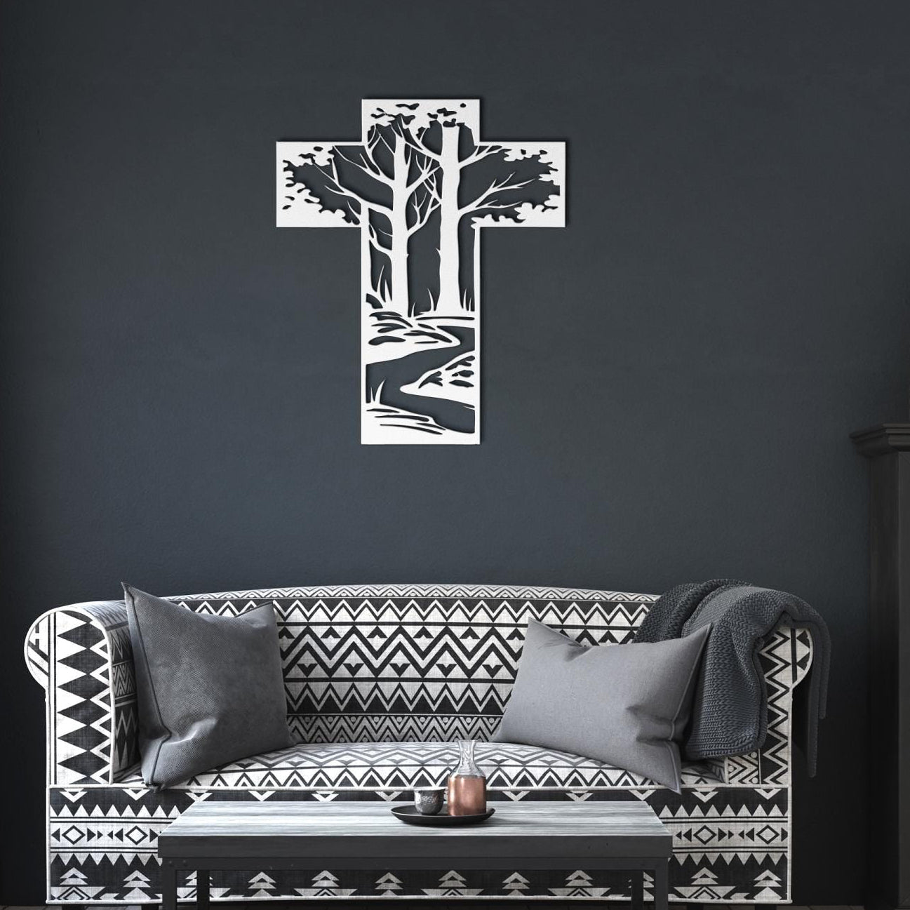 Stream in a wooded forest metal cross wall art
christian wall decor
metal cross home decor
religious metal wall art
cross wall decor
faith based home decor