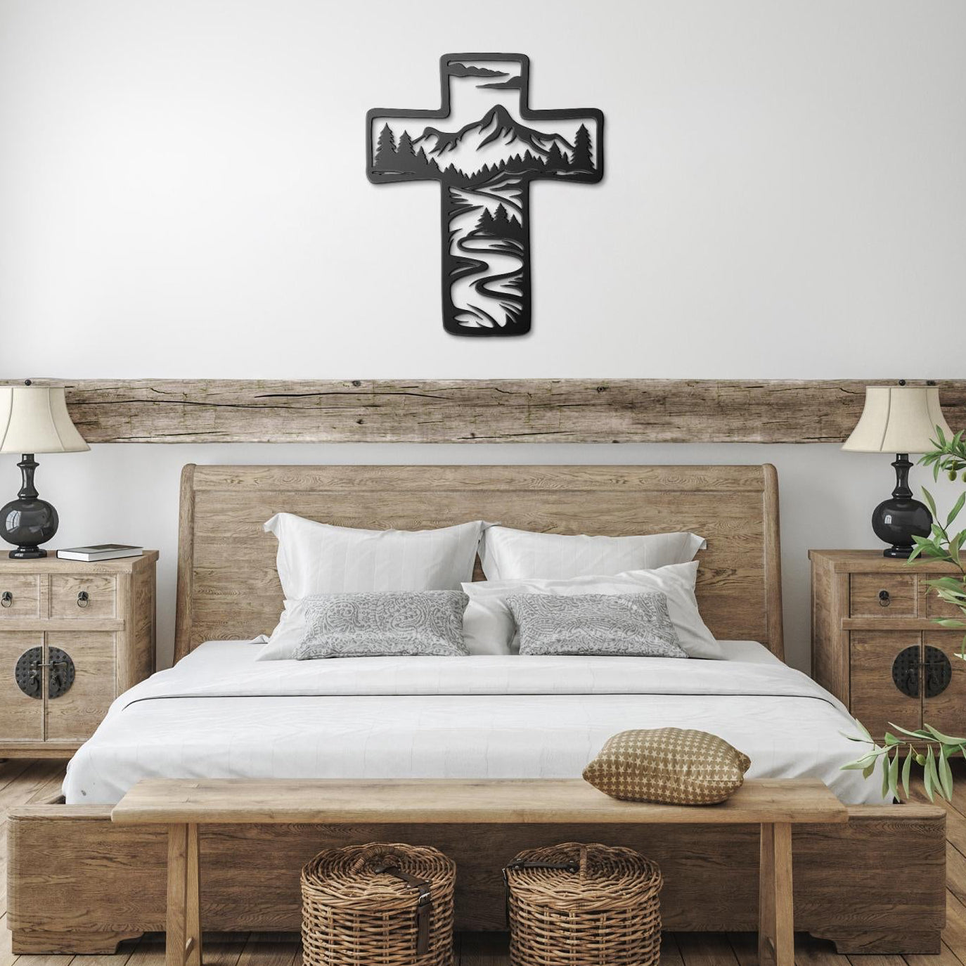 Mountains and a stream metal cross wall art
christian wall decor
metal cross home decor
religious metal wall art
cross wall decor
faith based home decor