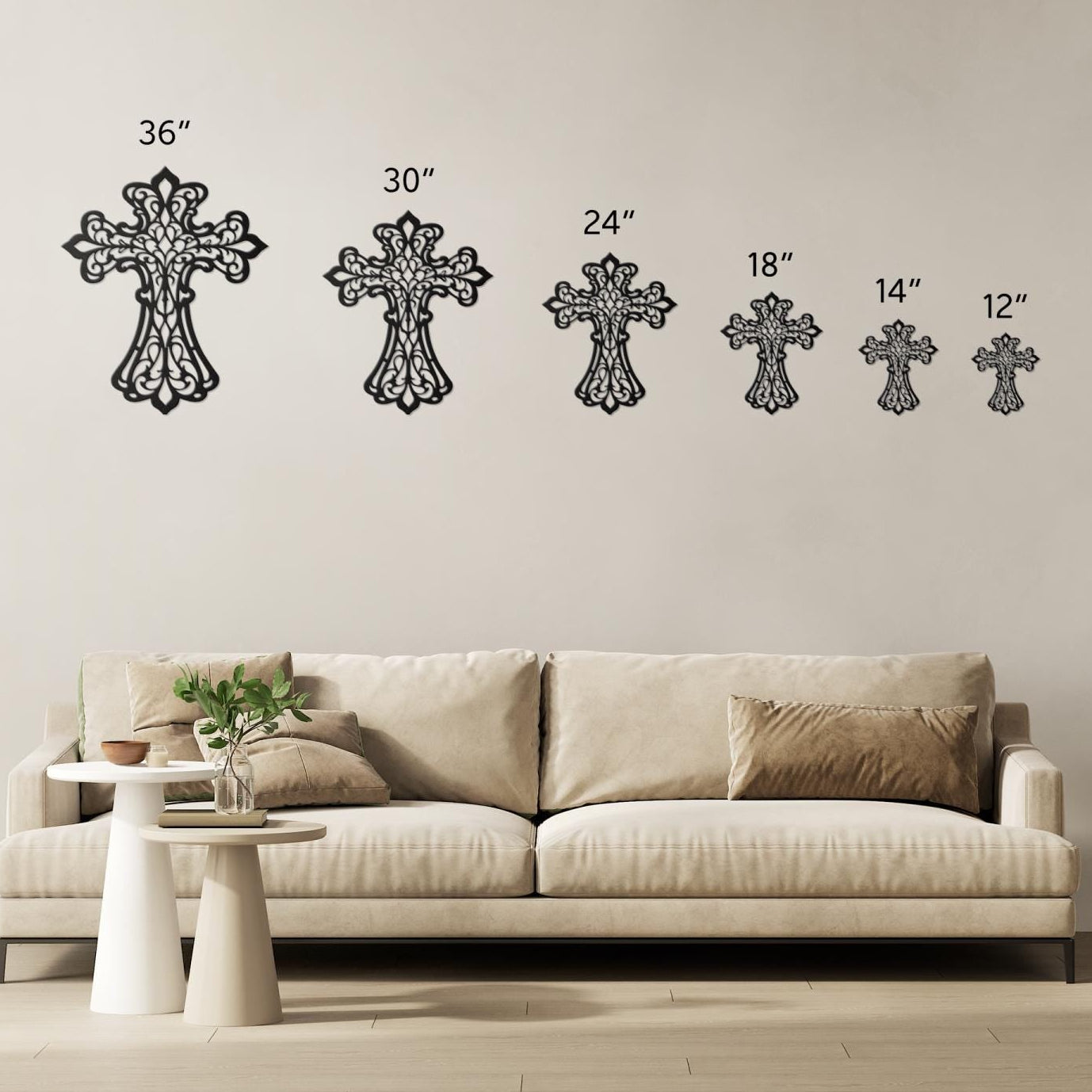 Ornate Filigree Metal Cross Wall Decor | Religious Home Accent | Christian Gift
