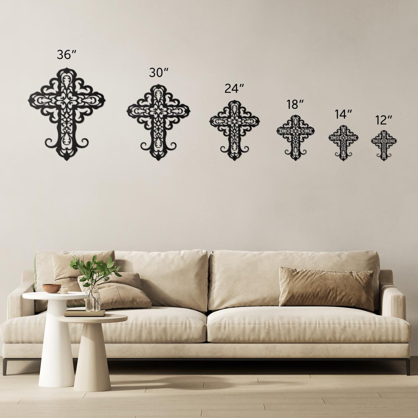 Ornate Filigree Metal Cross Wall Art | Decorative Christian Home Decor | Ornate Faith Wall Accent