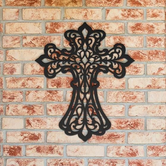 Ornate Filigree Metal Cross Wall Decor | Religious Home Accent | Christian Gift