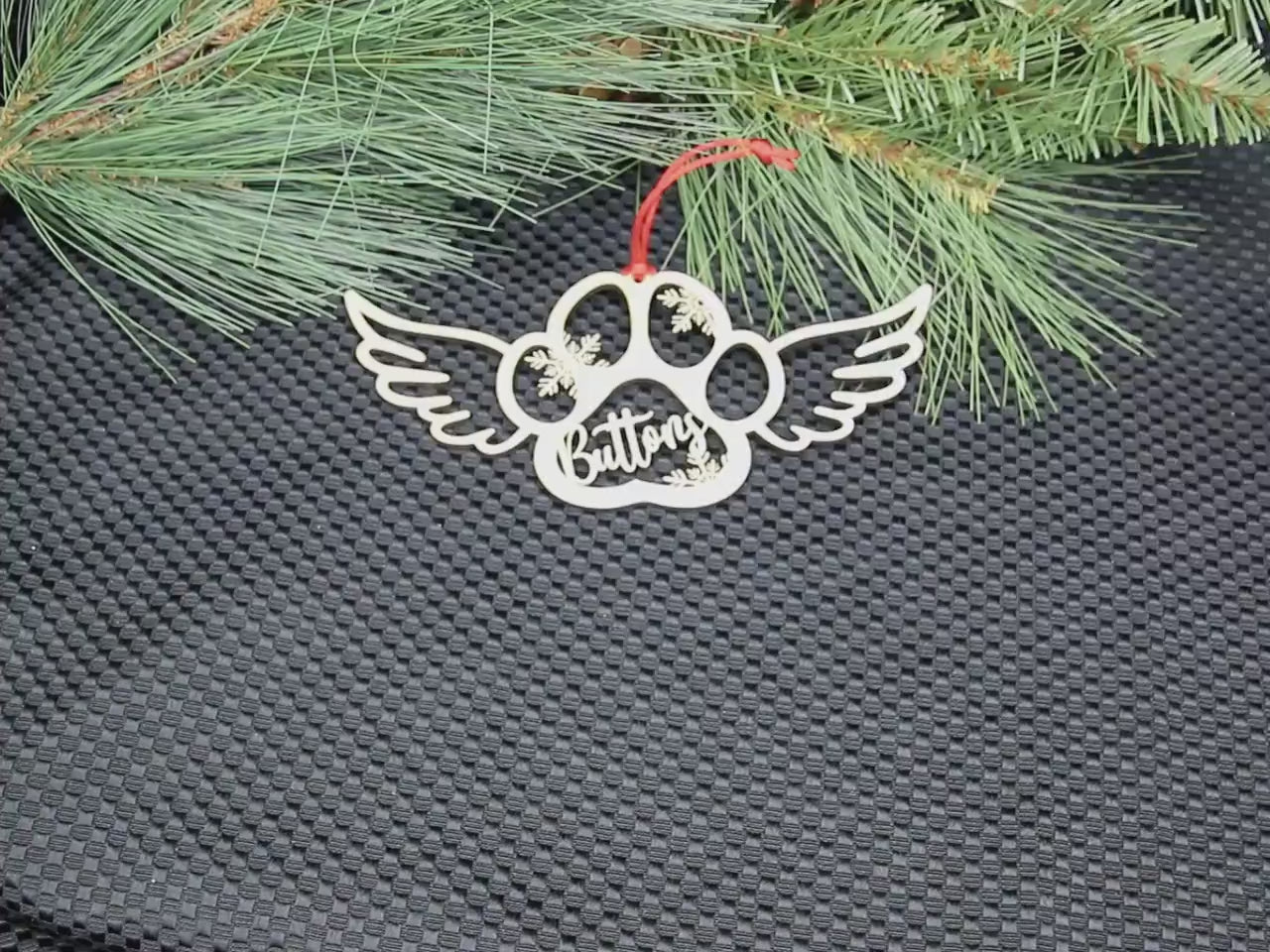 Custom Dog or Cat Paw Angel Wings Memorial Ornament, Rainbow Bridge Pet Memorial, Paw Prints in Heaven Christmas Ornament, Pet Loss Gift